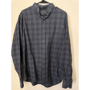 Men's Vince. 100% Cotton Gray Plaid Casual Button Down Shirt XL